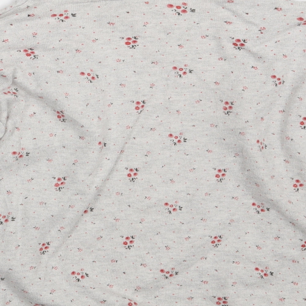C.F.K Womens Grey Floral Cardigan Jumper One Size