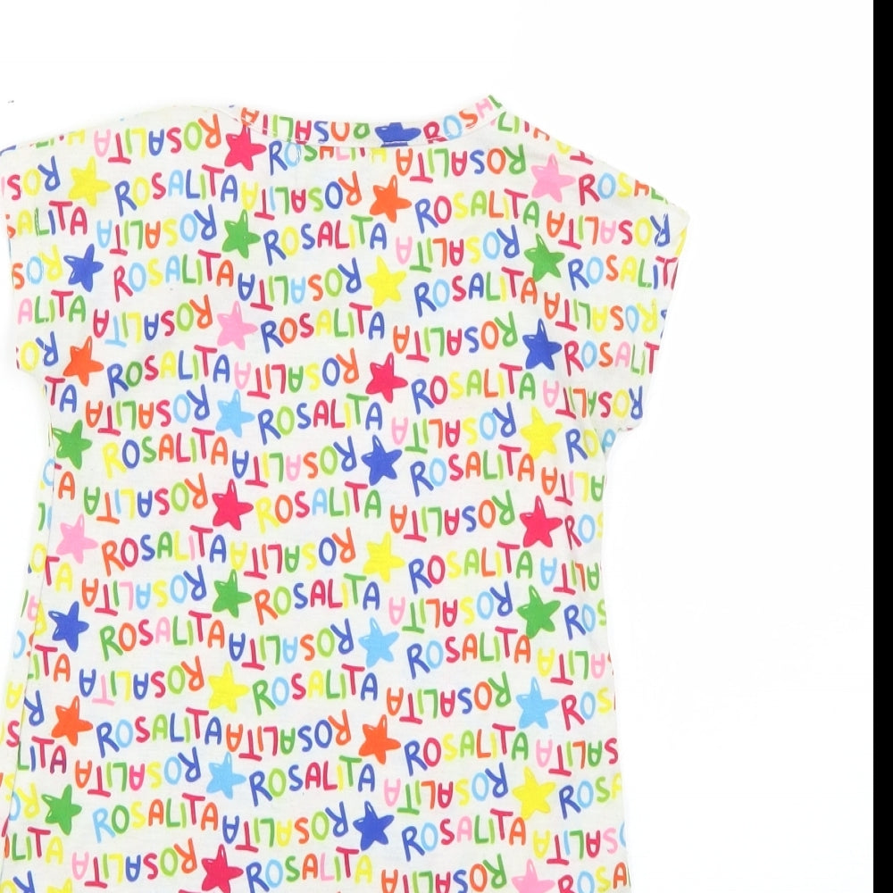 rosalita Girls Multicoloured Geometric Basic T-Shirt Size 3 Years
