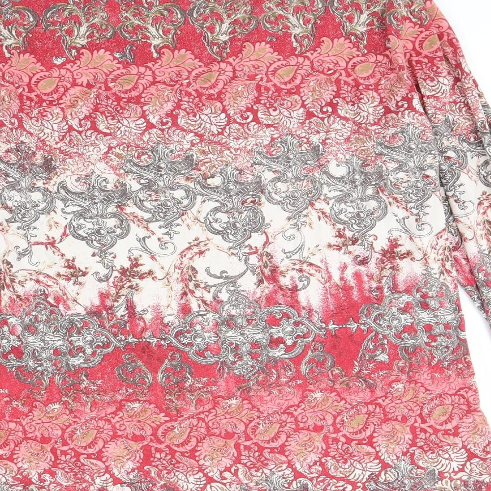 Gerry Weber Womens Red Fair Isle Basic Blouse Size 10