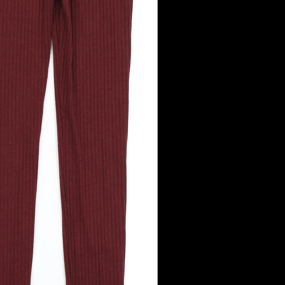 Boohoo Womens Red Carpenter Trousers Size 8 L27 in