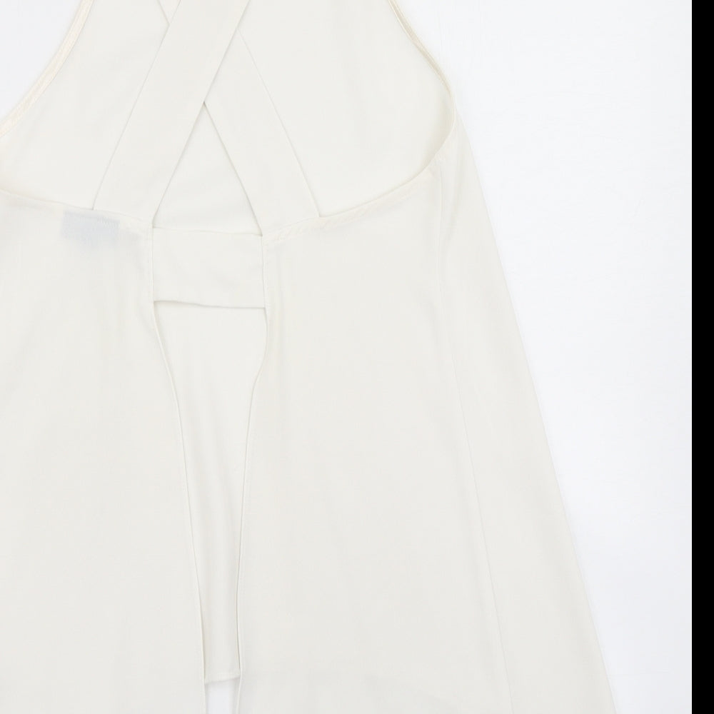 Topshop Womens White Basic Blouse Size 6 - Open Back
