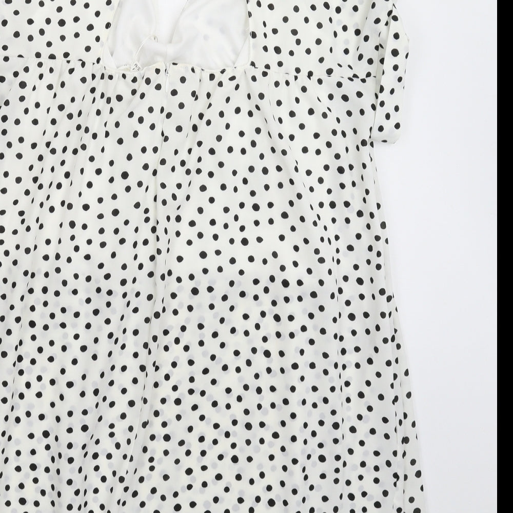 Kilky Womens White Polka Dot Mini Size M