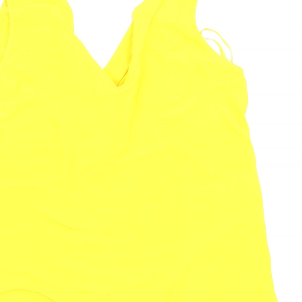 Warehouse Womens Yellow Basic Blouse Size 12
