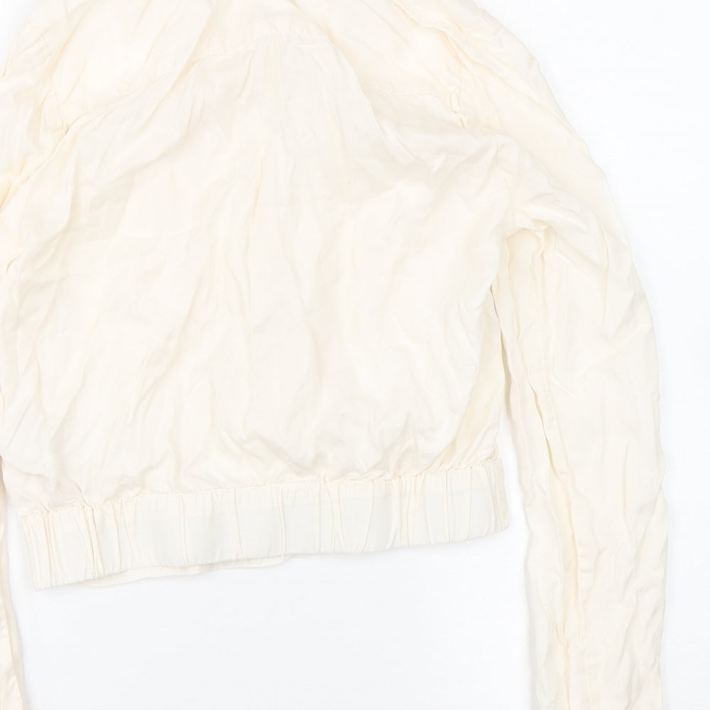 Miss Selfridge Womens White Basic Button-Up Size 10