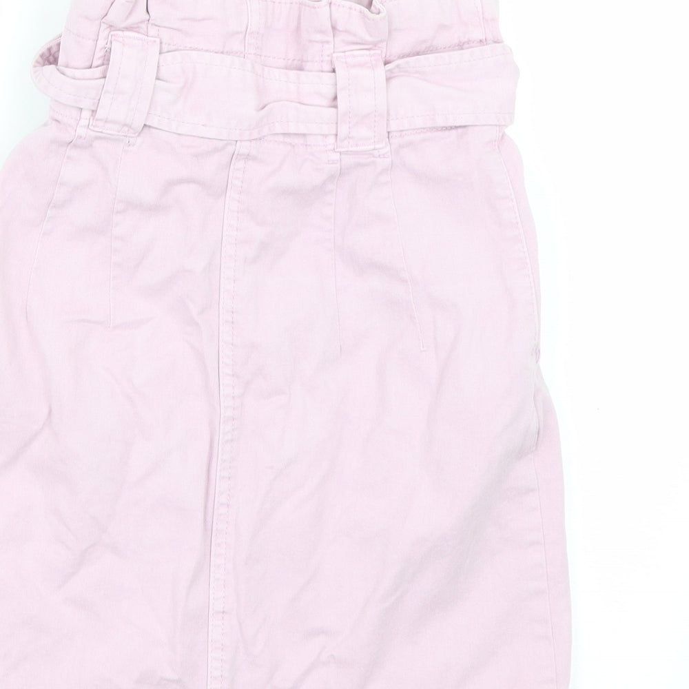 H&M Womens Pink Denim Mini Skirt Size 28 in