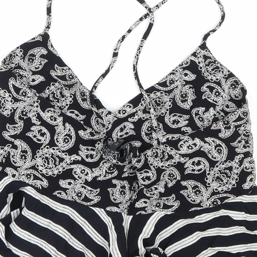 Topshop Womens Black Paisley Cropped Tank Size 8