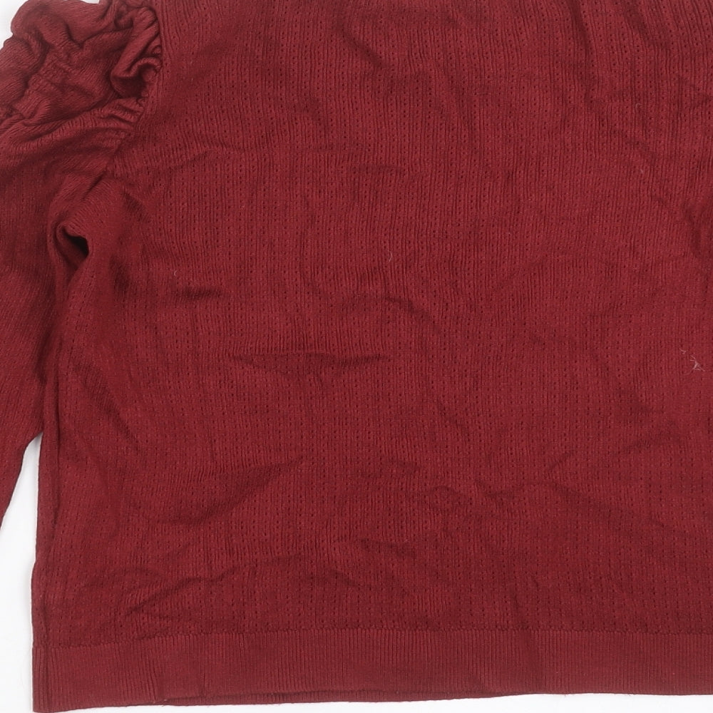Primark Womens Red Knit Pullover Jumper Size M