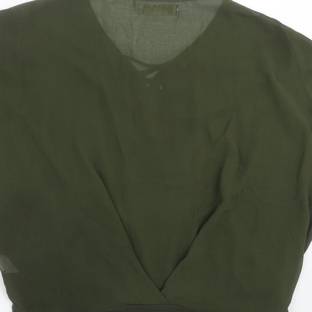 Voulez-Vous Womens Green Basic Blouse Size S