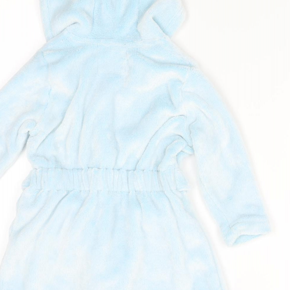 YD Boys Blue Solid Fleece Gown Size 2-3 Years - Bear