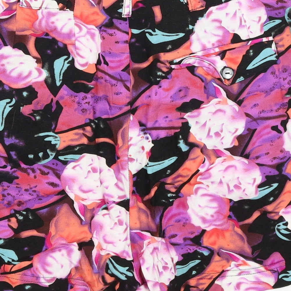 Mink Pink Womens Black Floral Mom Shorts Size S