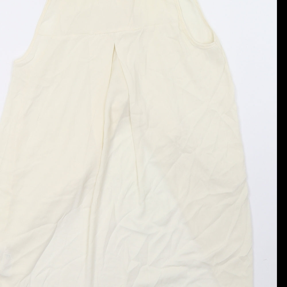 Dorothy Perkins Womens White Mesh Basic Button-Up Size 10