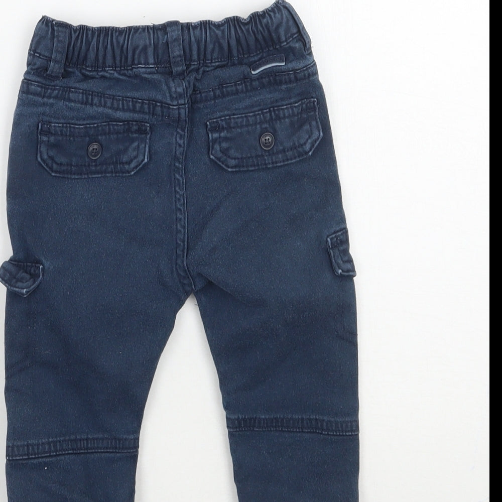 Mayoral Boys Blue Cargo Trousers Size 9 Months