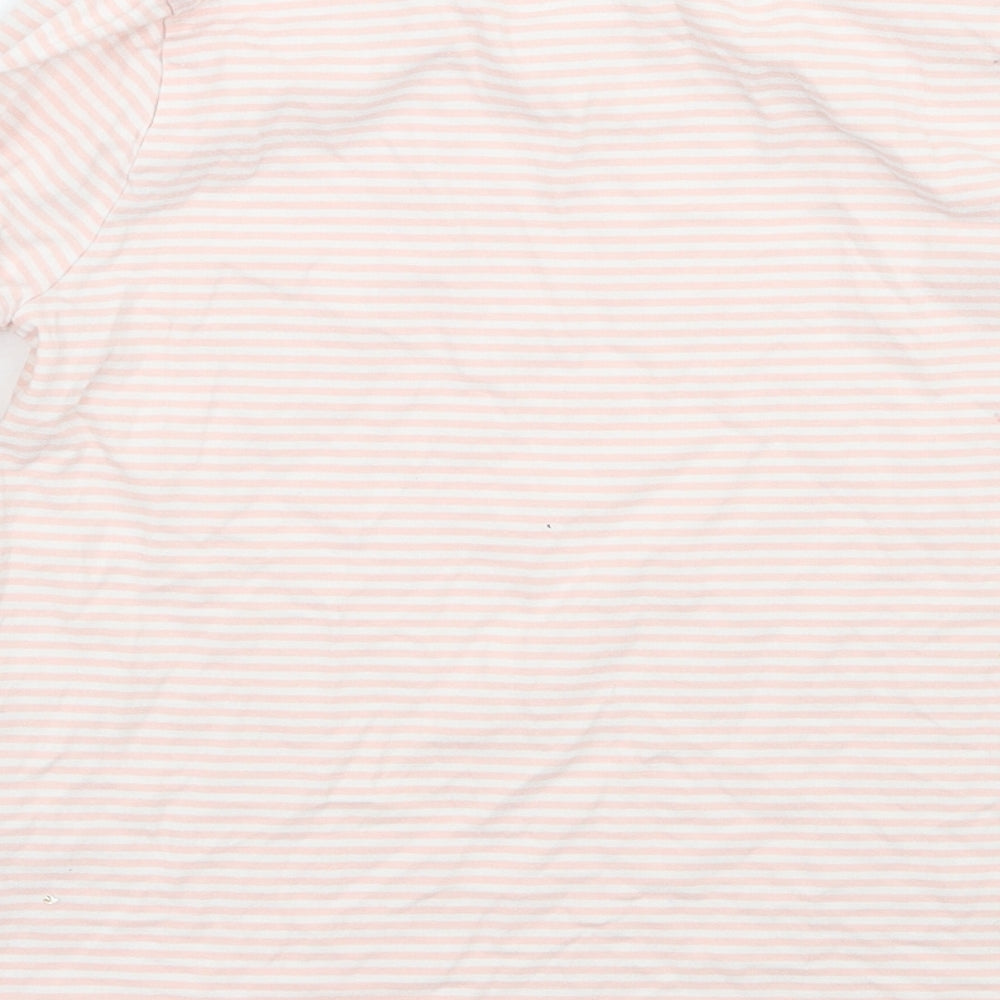 George Girls Pink Striped Basic T-Shirt Size 9-10 Years