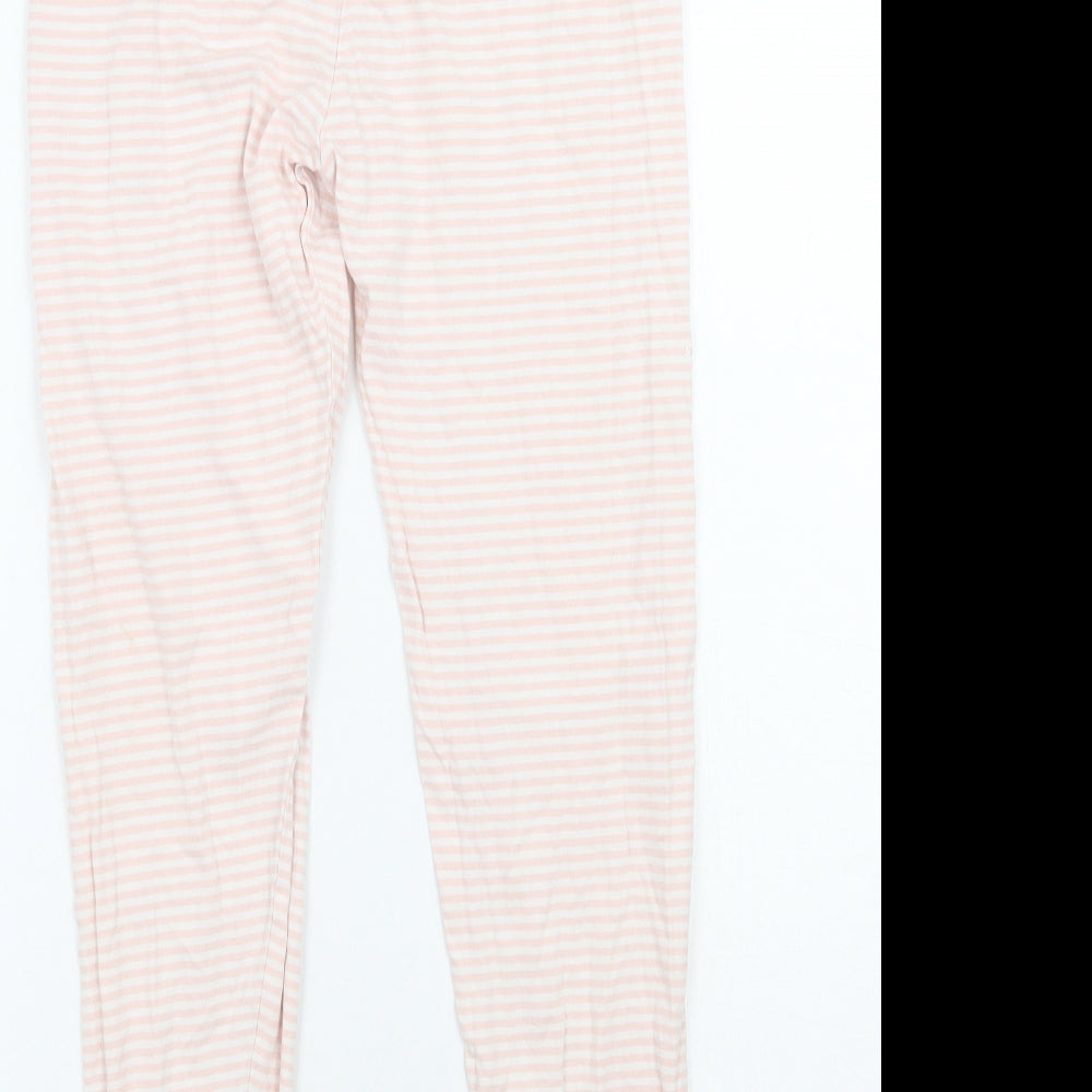George Girls Pink Striped Sweatpants Trousers Size 9 Years