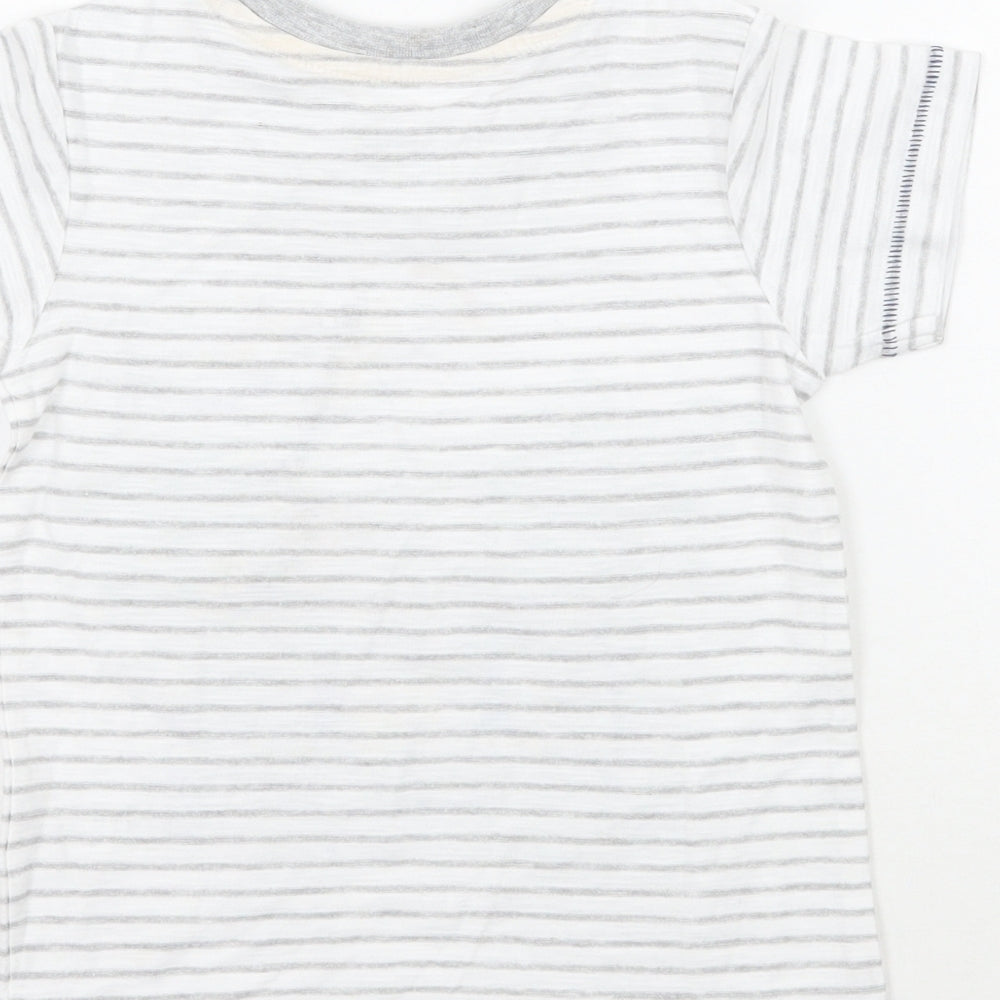 Matalan Boys White Striped Basic T-Shirt Size 2-3 Years