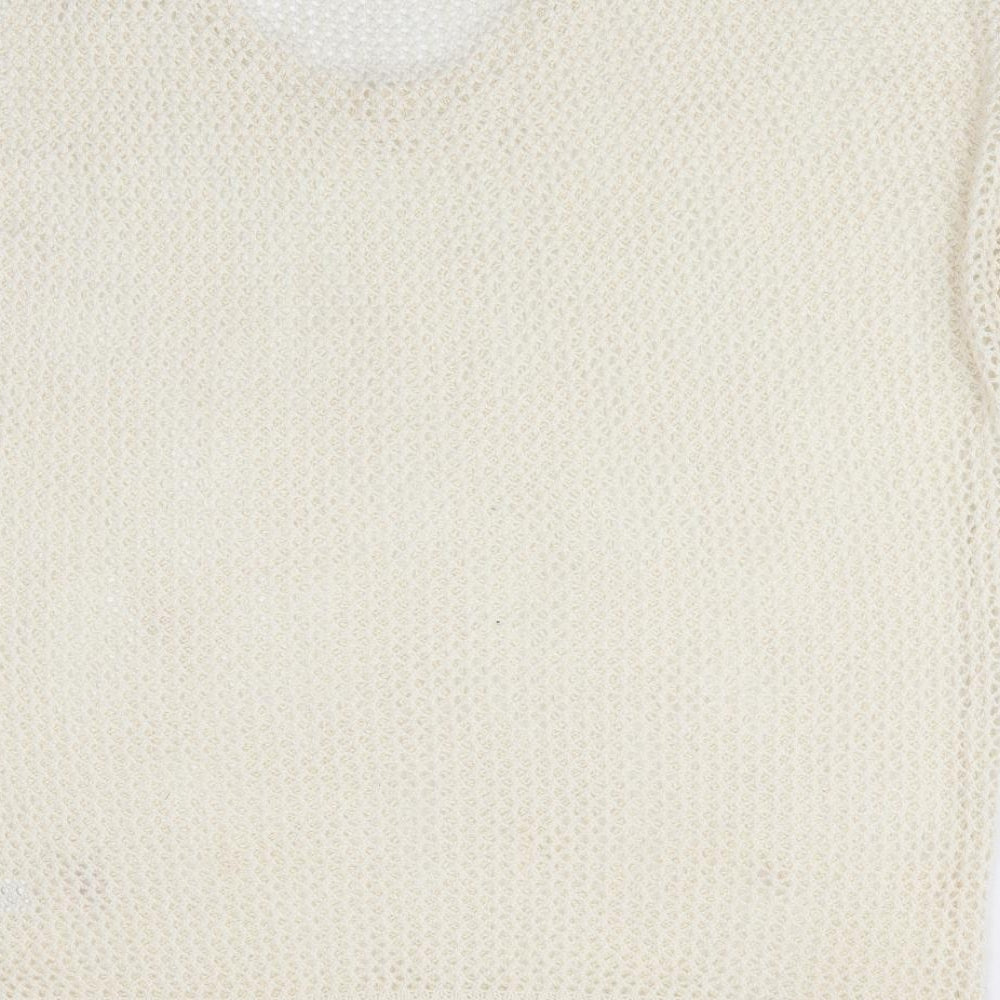 George Womens Ivory Tunic Jumper Size 14 - Open knit heart pattern