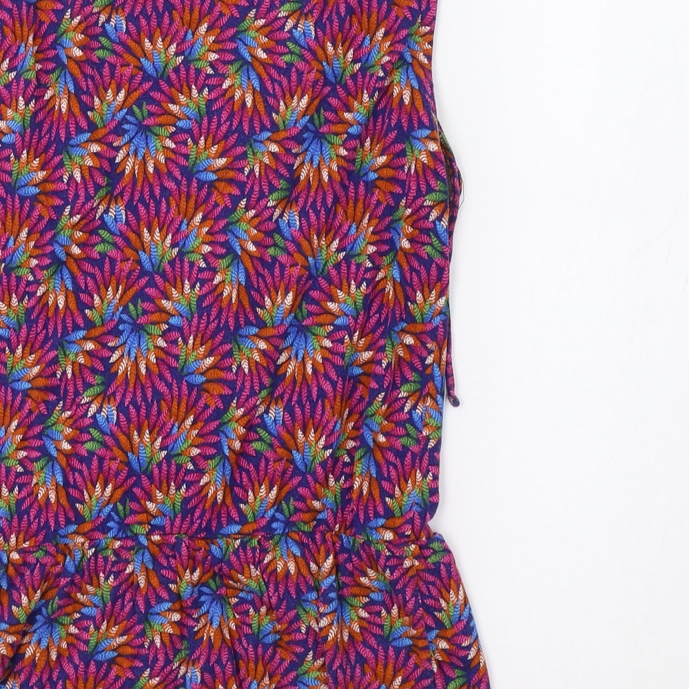 Warehouse Womens Purple Floral Basic Blouse Size 14