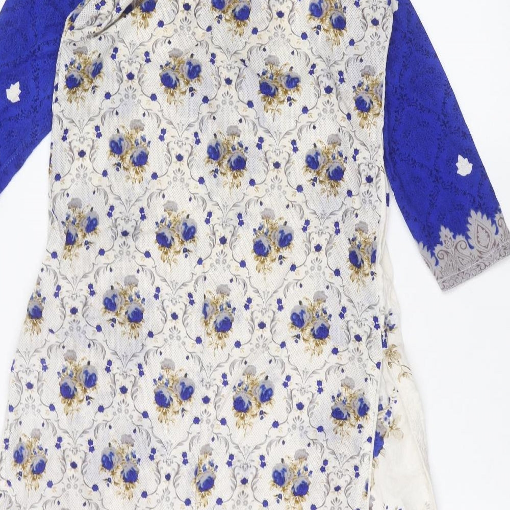 Preworn Womens White Floral A-Line Size S