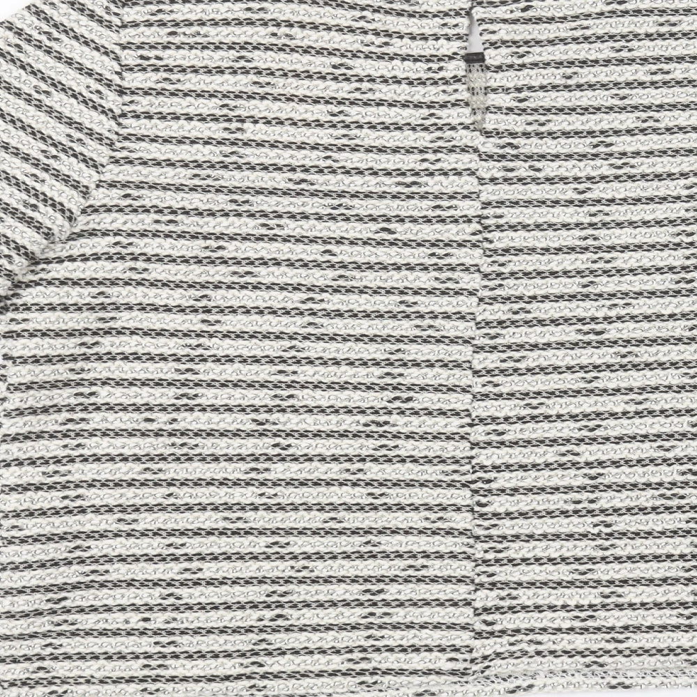 Oasis Womens White Striped Basic T-Shirt Size M