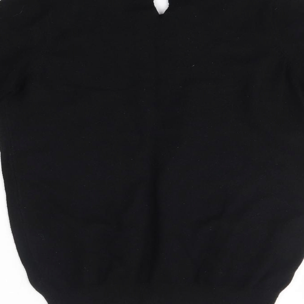 Primark Womens Black Pullover Jumper Size 2XS - decorated neckline