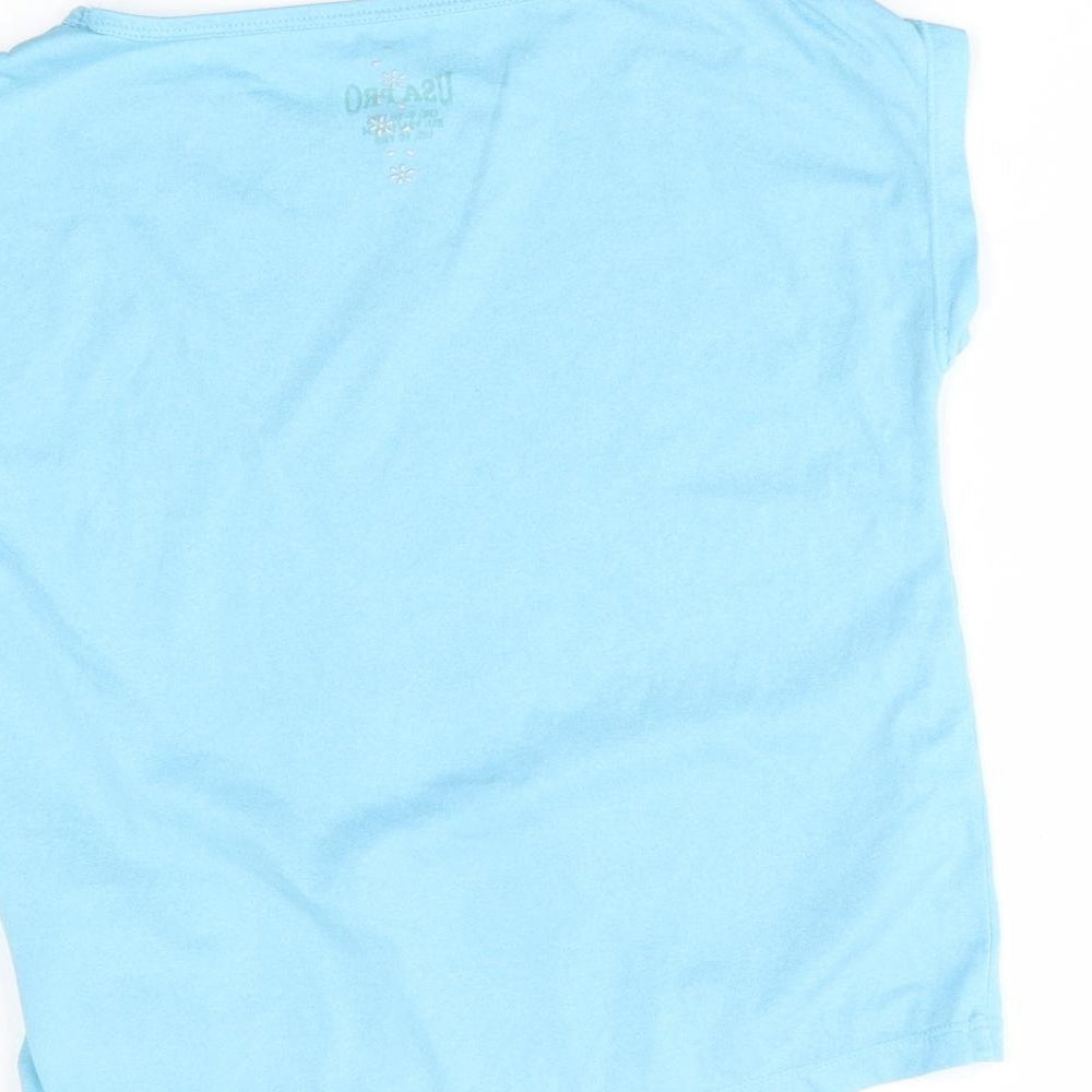 USA Pro Girls Blue Basic T-Shirt Size 9-10 Years