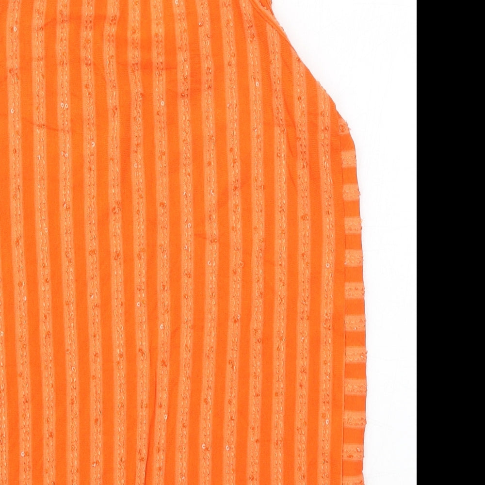 NEXT Womens Orange Striped Basic Tank Size 6