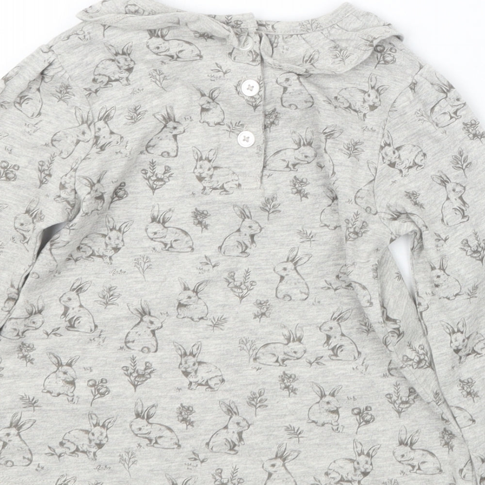 TU Girls Grey Geometric Basic T-Shirt Size 9-12 Months