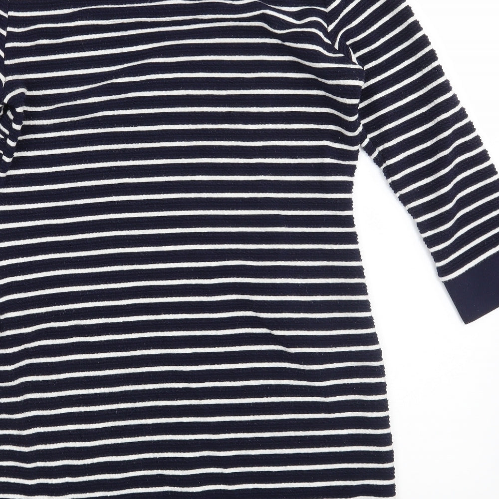 Per Una Womens Blue Striped Fit & Flare Size 8