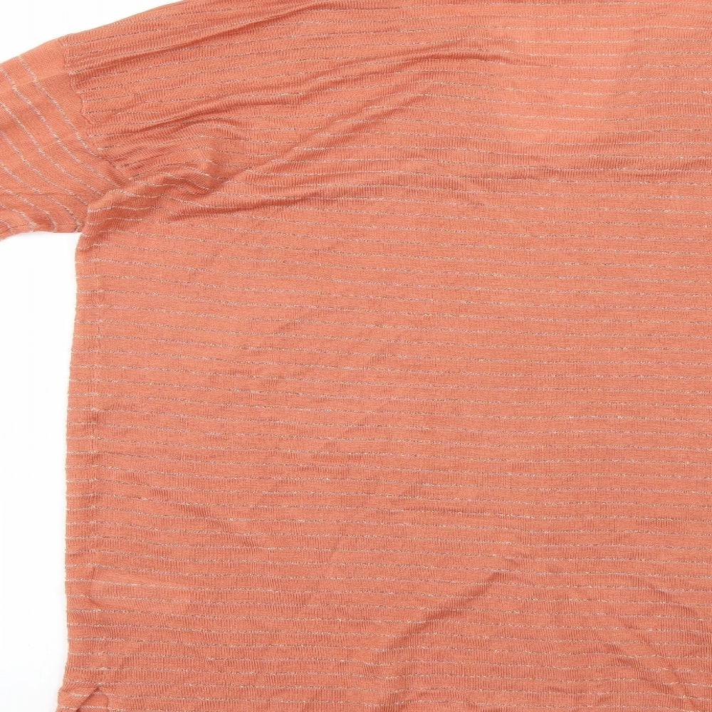 NEXT Womens Orange Striped Pullover Jumper Size 16