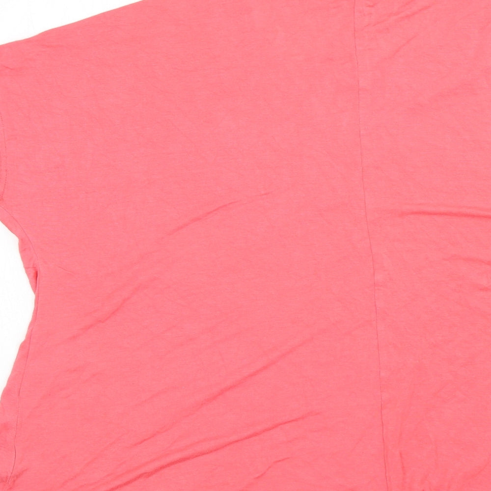 Nicole Womens Pink Basic T-Shirt Size M