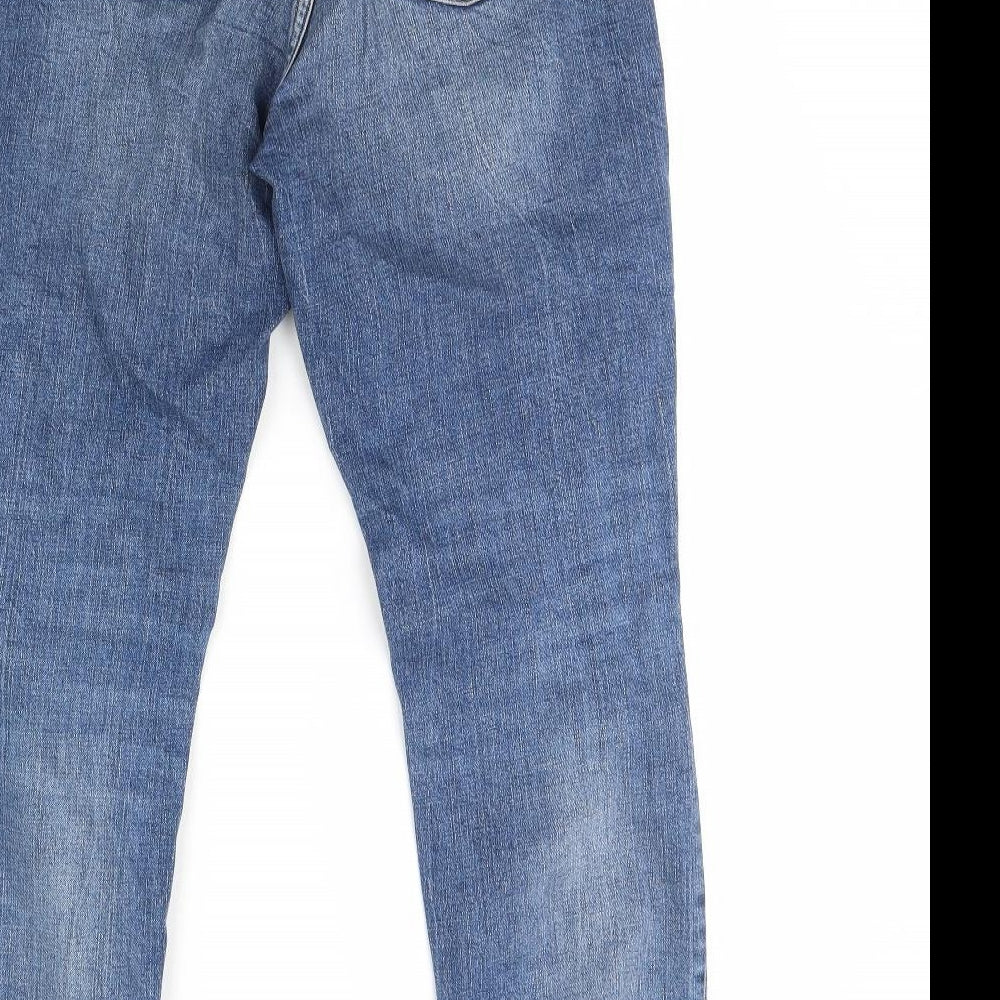 H&M Womens Blue Denim Straight Jeans Size 8 L31 in