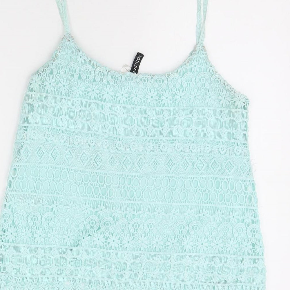 Divided Womens Green Basic Tank Size S