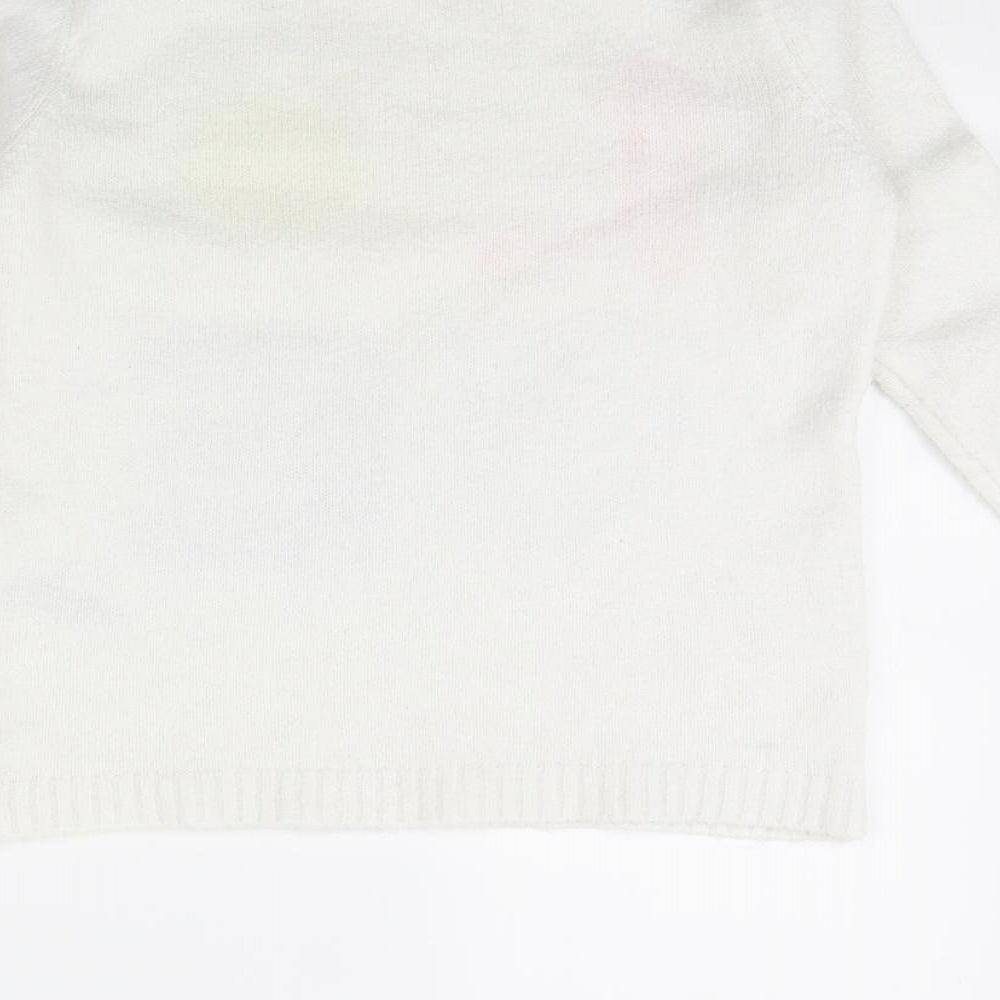 M&Co Girls White Pullover Jumper Size 9 Years - LOVE