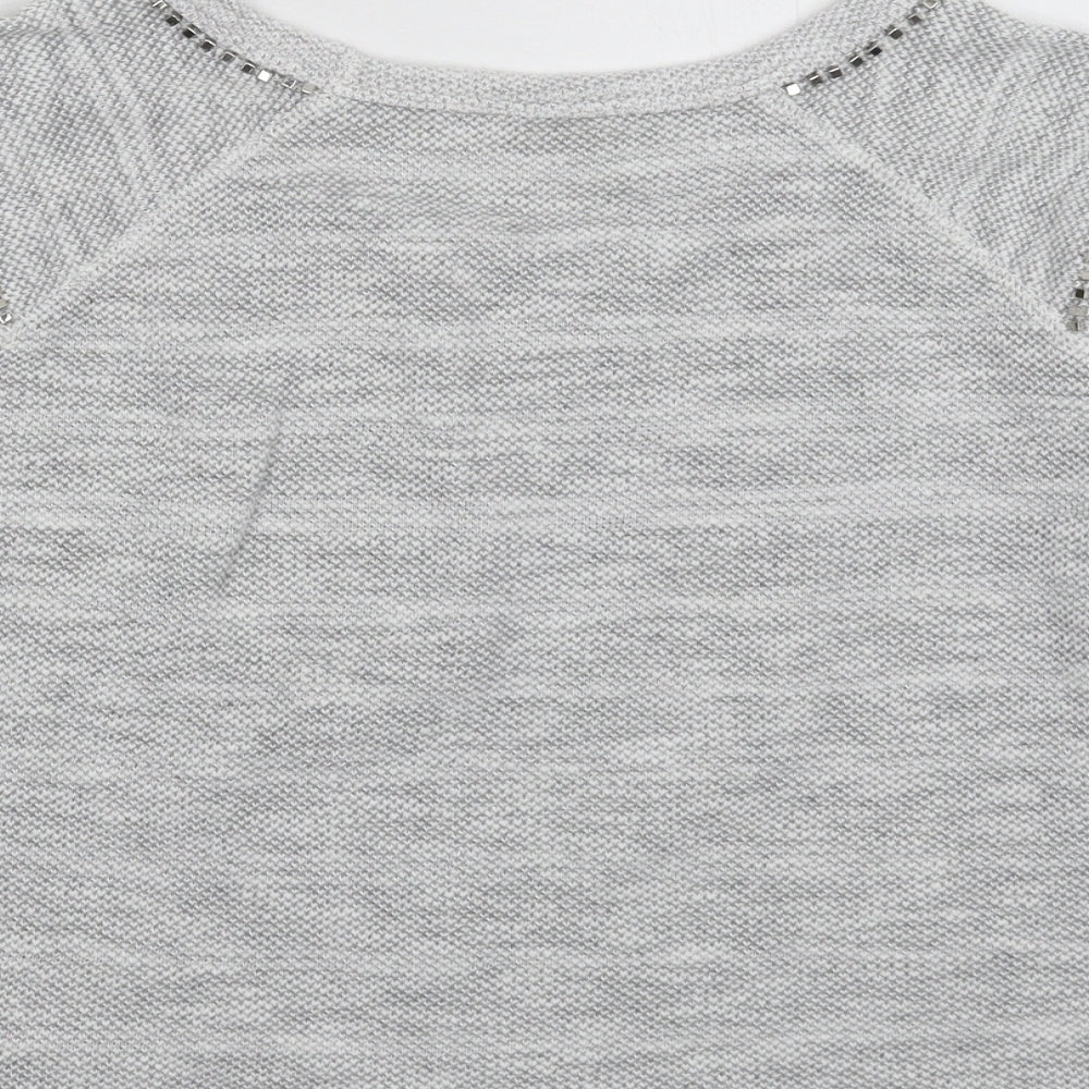 Marks & Spencer Womens Grey Knit Pullover Jumper Size 10