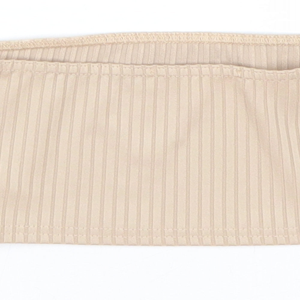 Missguided Womens Beige Cropped T-Shirt Size 8