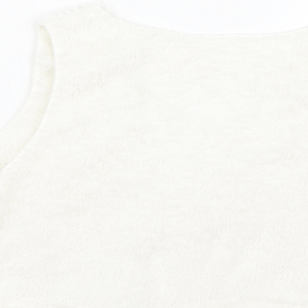 Preworn Womens White Fleece Basic Tank Size M