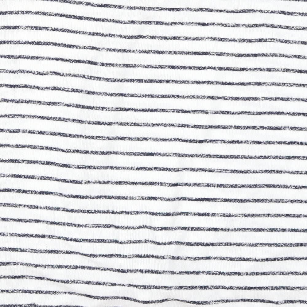 New Look Womens White Striped Pullover Jumper Size S