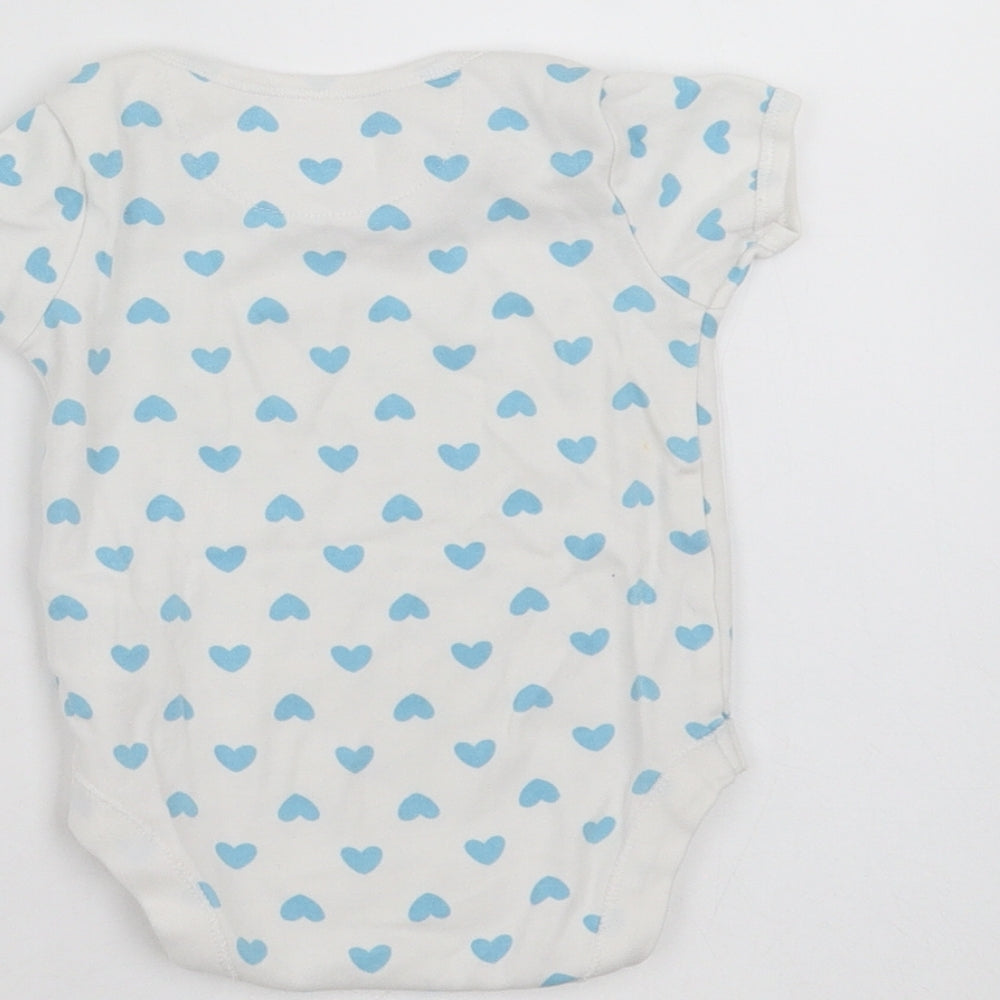 Mothercare Baby White Babygrow One-Piece Size 3-6 Months - Heart pattern