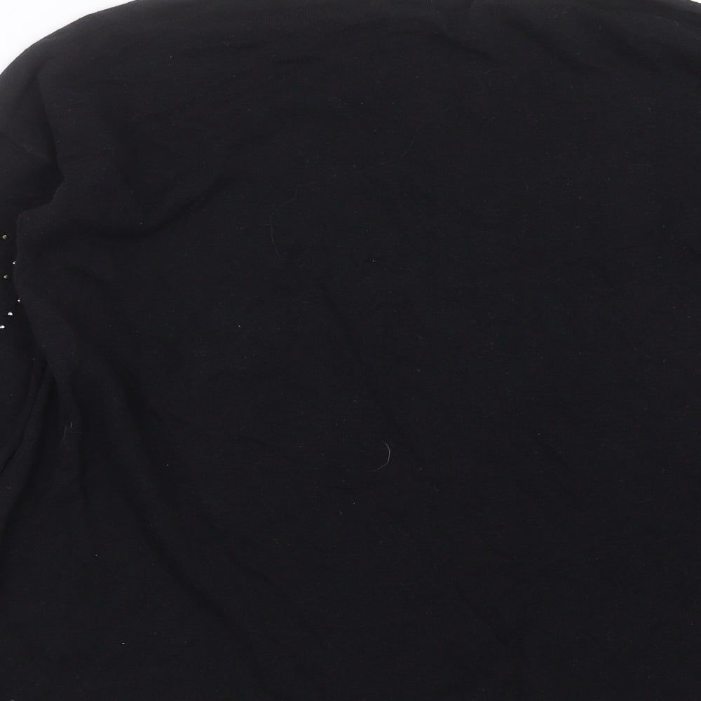 NEXT Womens Black Knit Pullover Jumper Size 12 - Rhinestone detail