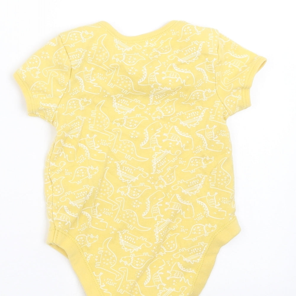 Primark Baby Yellow Babygrow One-Piece Size 9-12 Months - dinosaur