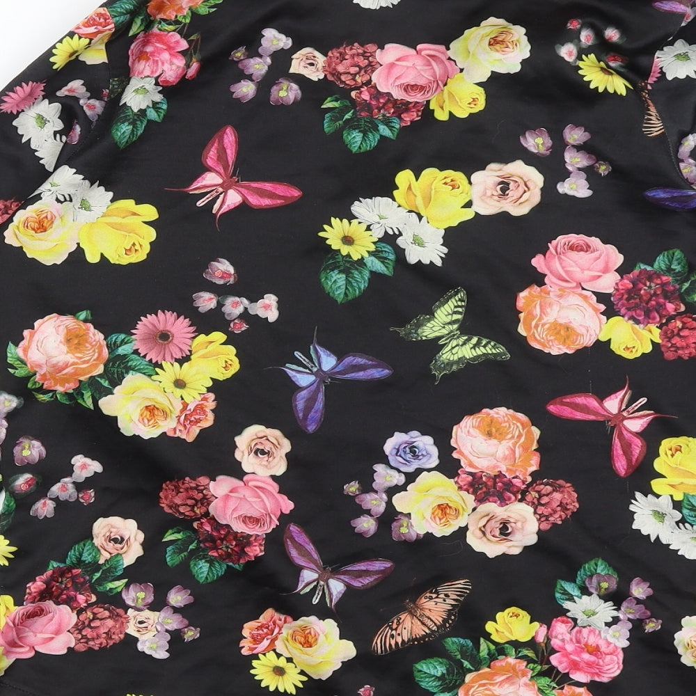 Julien Macdonald Womens Black Floral Top Pyjama Top Size S