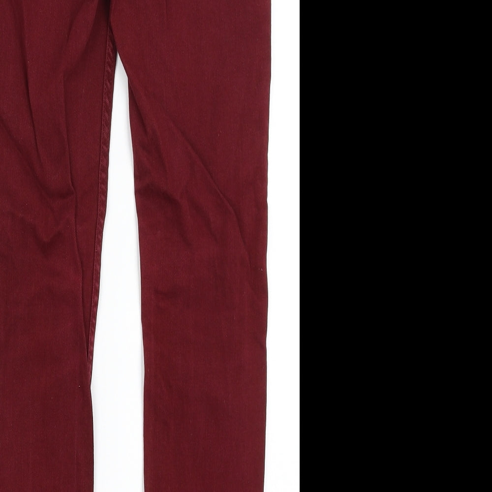 Topshop Womens Red Skinny Jeans Size 28 in L29 in