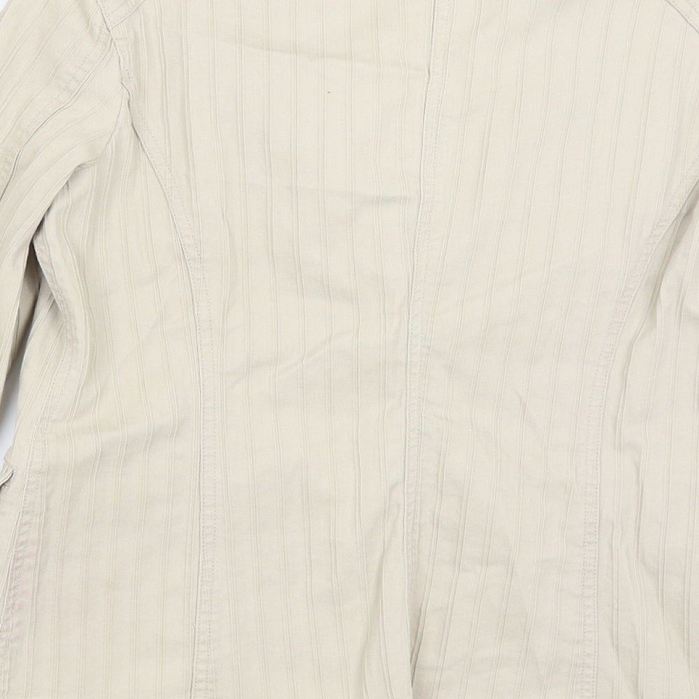 Casual Club Womens Beige Jacket Blazer Size 12