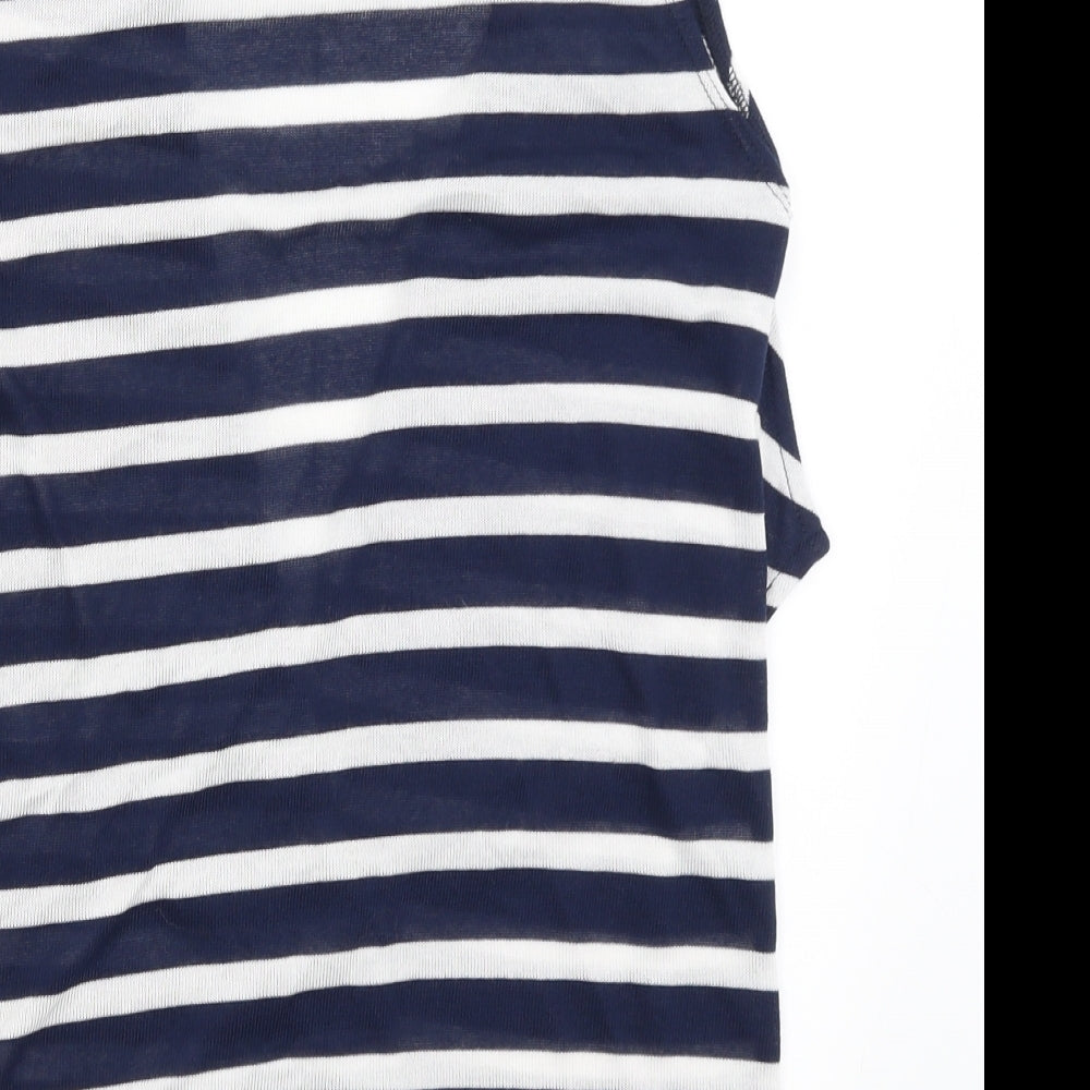 Dorothy Perkins Womens Blue Striped Vest Jumper Size M