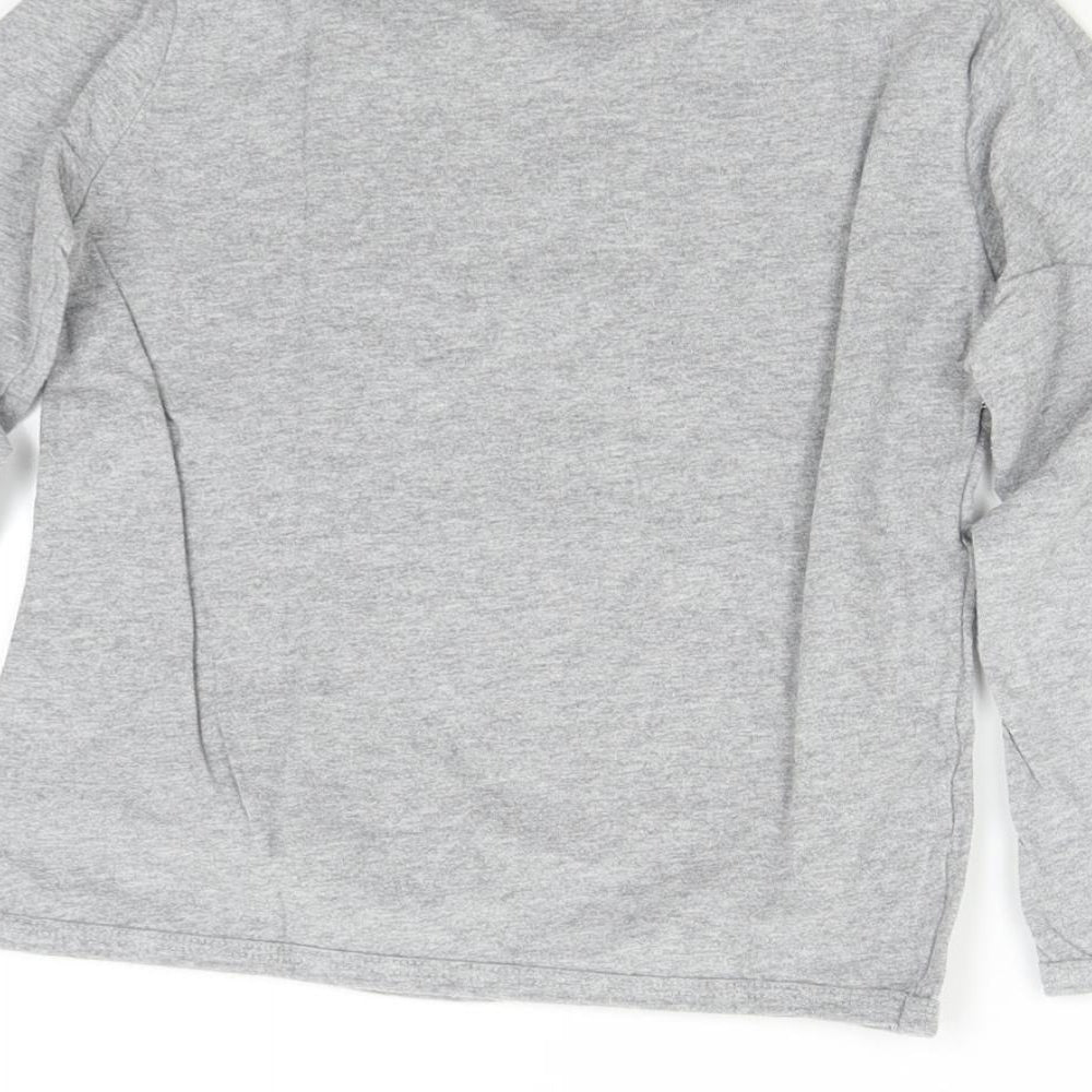 Minervakia Girls Grey Solid Flannel Pyjama Top Size 6 Years - Stars