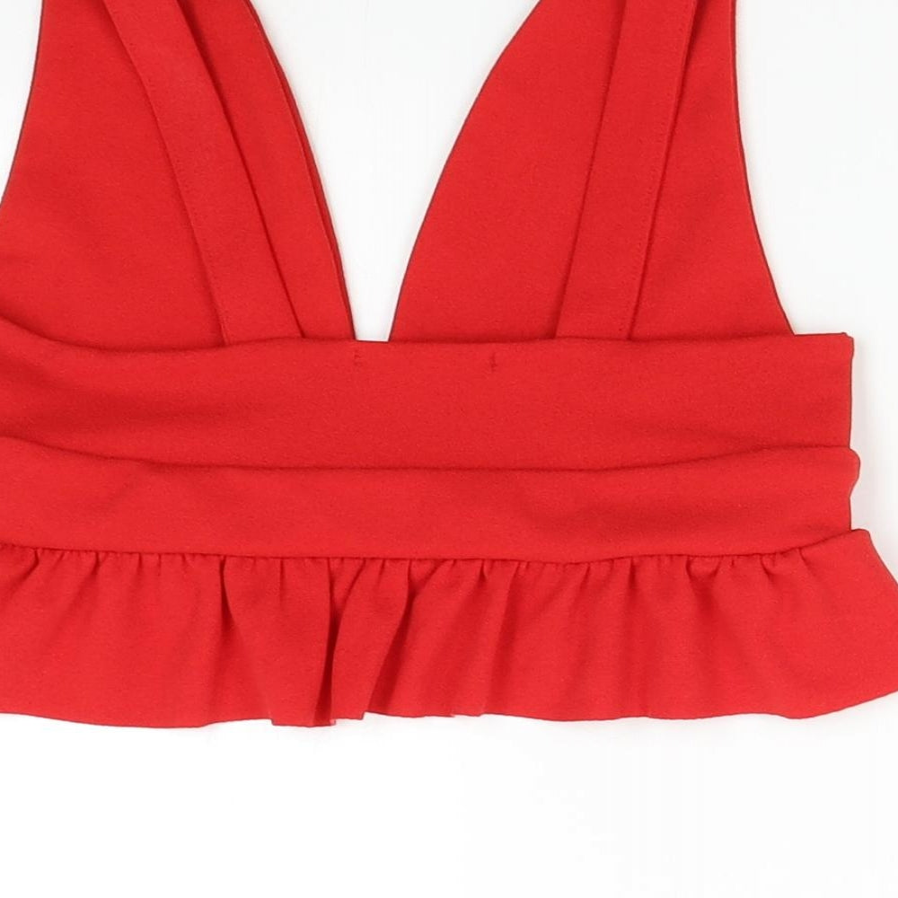 Prague Womens Red Cropped Tank Size 12
