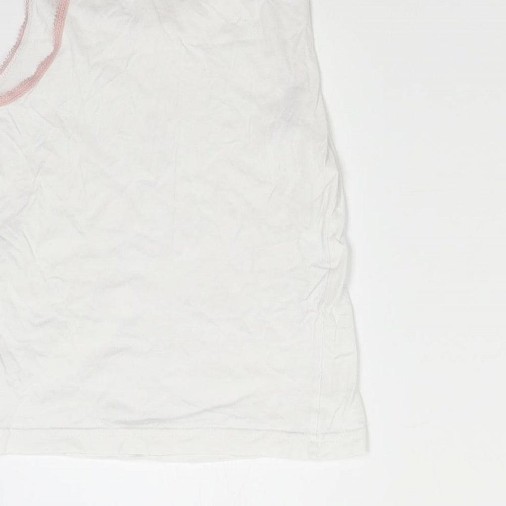 George Girls White Basic Tank Size 4-5 Years - Flamingo
