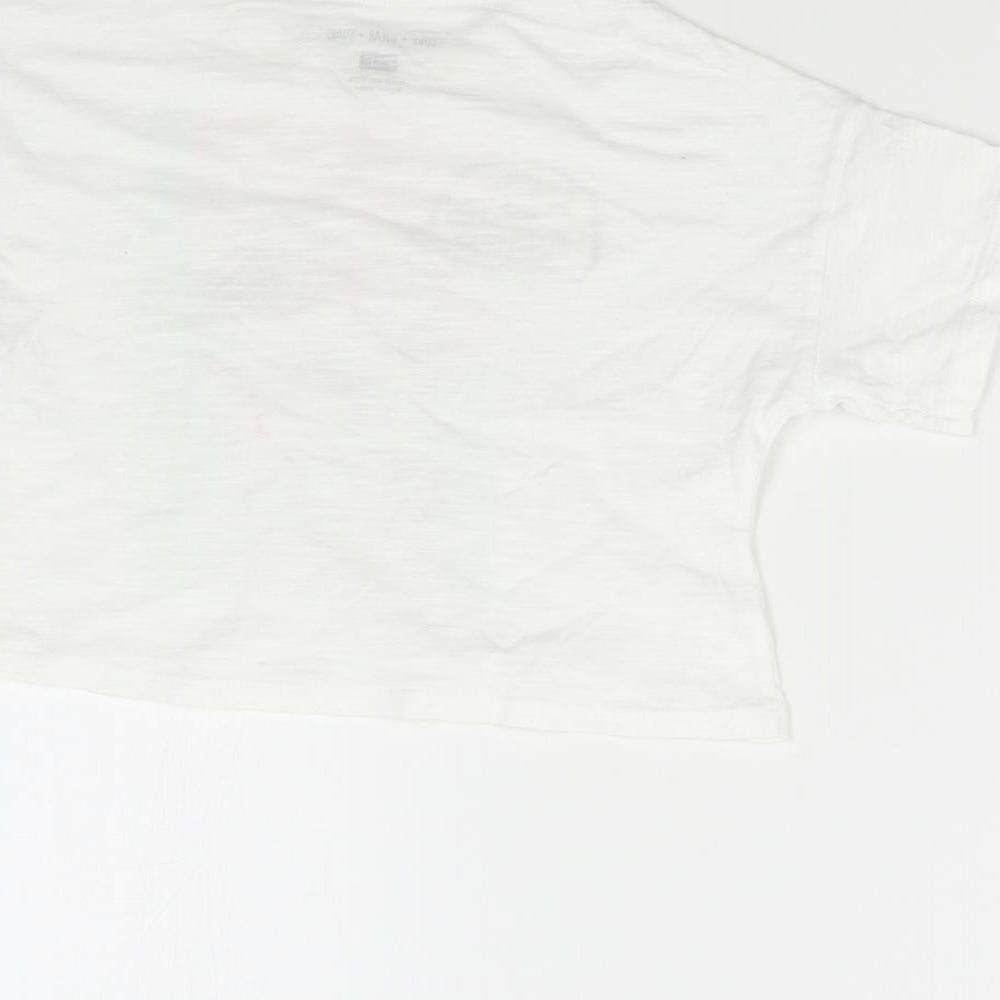 F&F Girls White Basic T-Shirt Size 7-8 Years - Dalmatian Summer