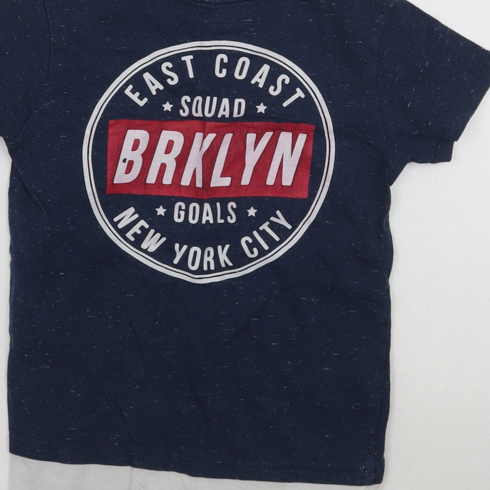 Primark Boys Blue Basic T-Shirt Size 5-6 Years