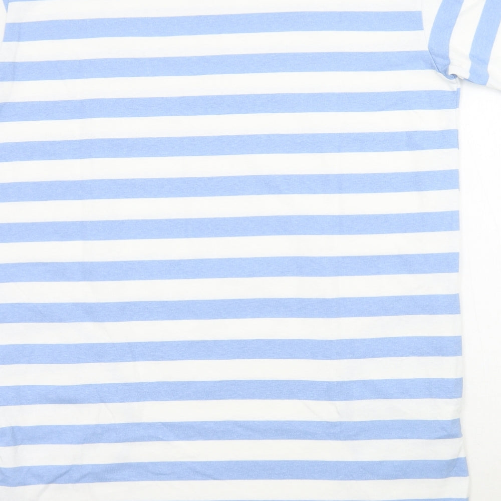 Miss Selfridge Womens Blue Striped A-Line Size 10